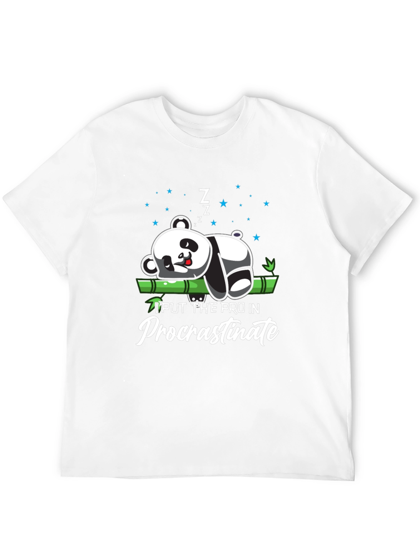 Procrastinating Panda Black T-Shirt
