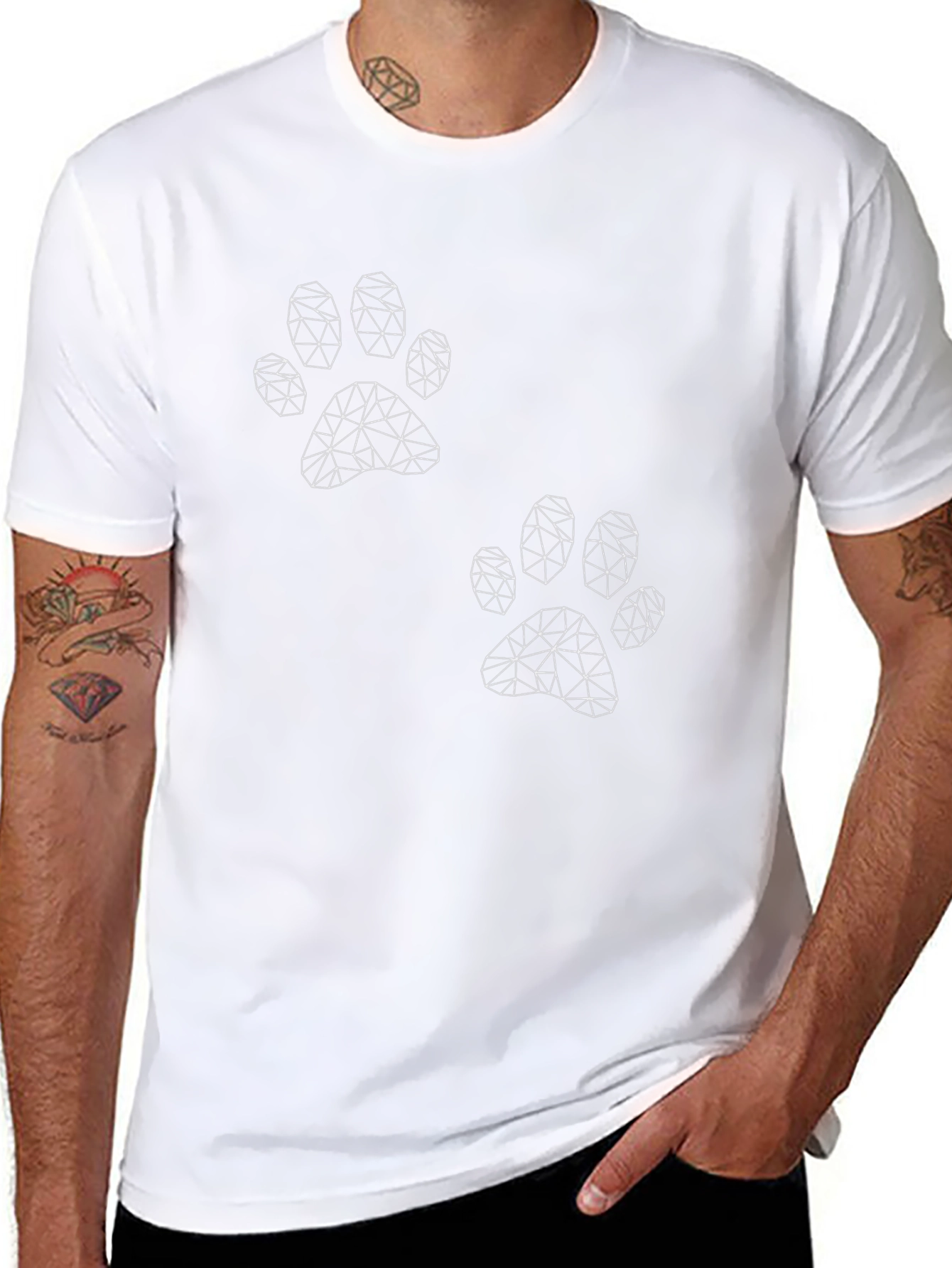 Geometric Paw Print T-Shirt