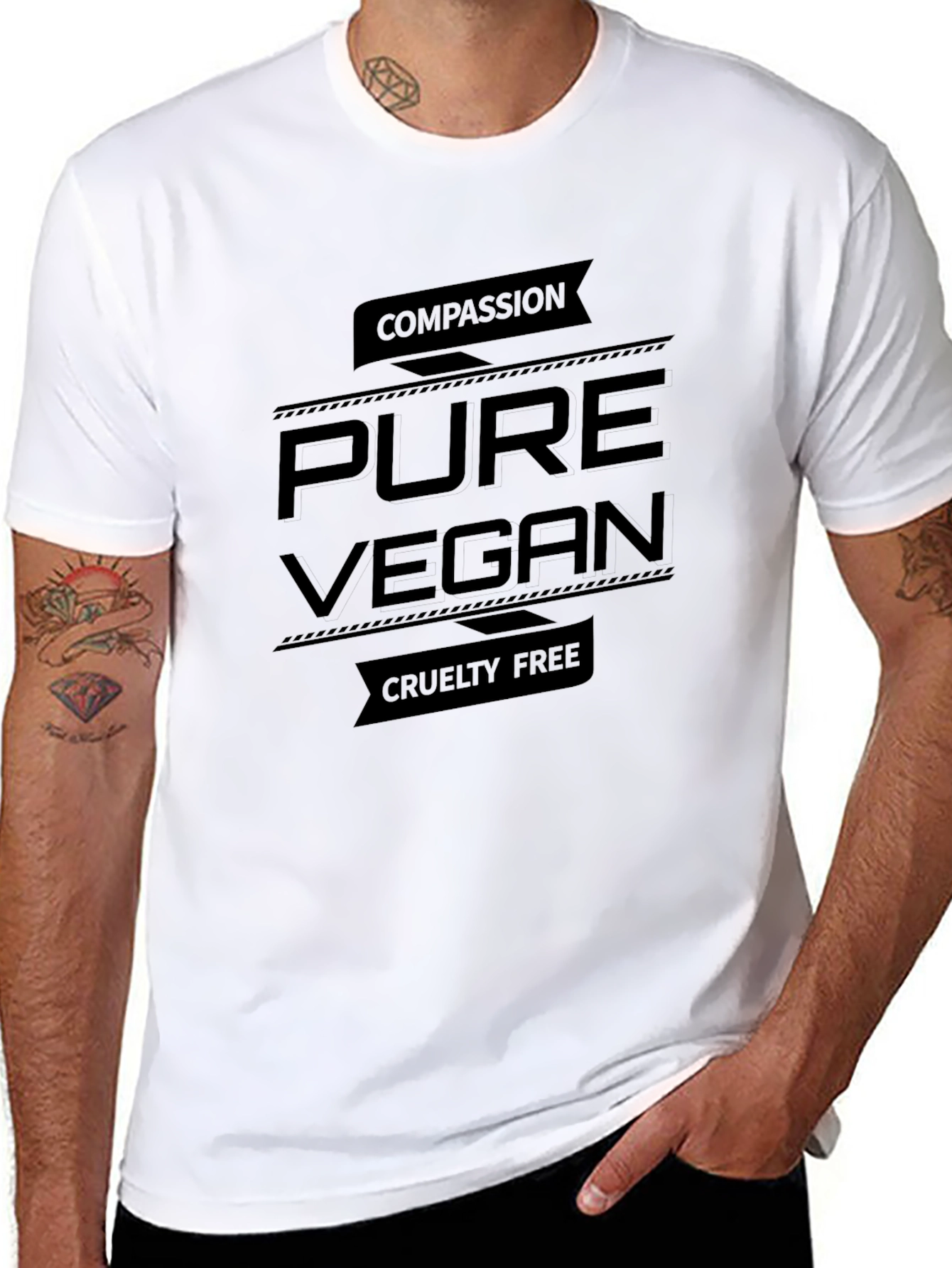 Pure Vegan Compassion Tee - Cruelty-Free Statement Shirt