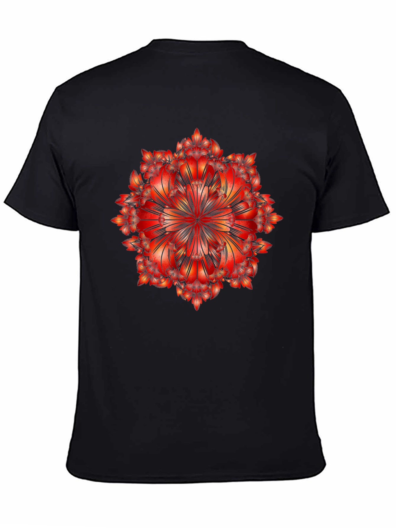 Geometric Mandala Graphic Tee - Bold Black T-Shirt