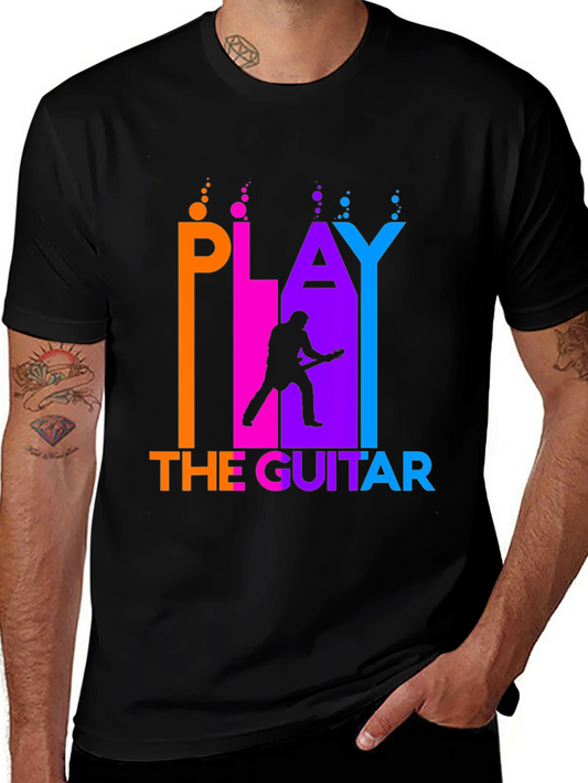Play The Guitar Black Graphic Tee