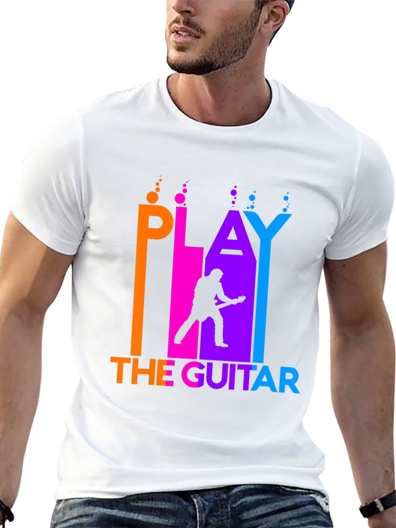 Play The Guitar Black Graphic Tee