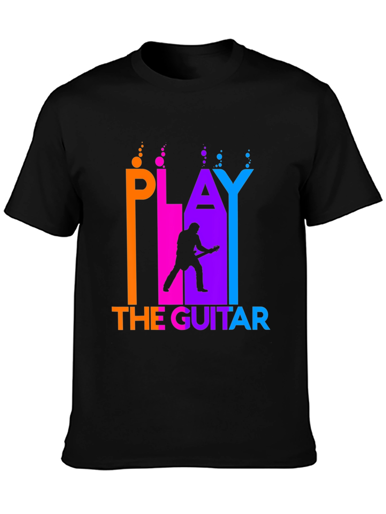 Play The Guitar Black Graphic Tee