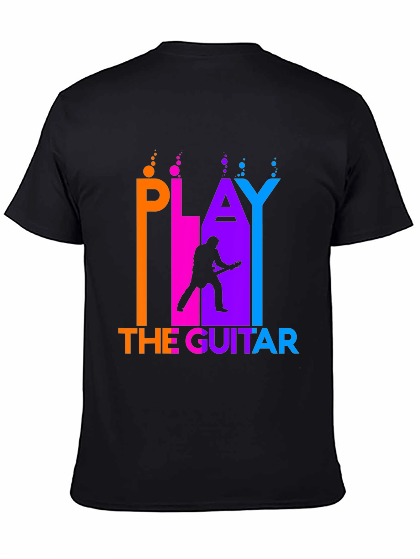 Play The Guitar Black Graphic Tee
