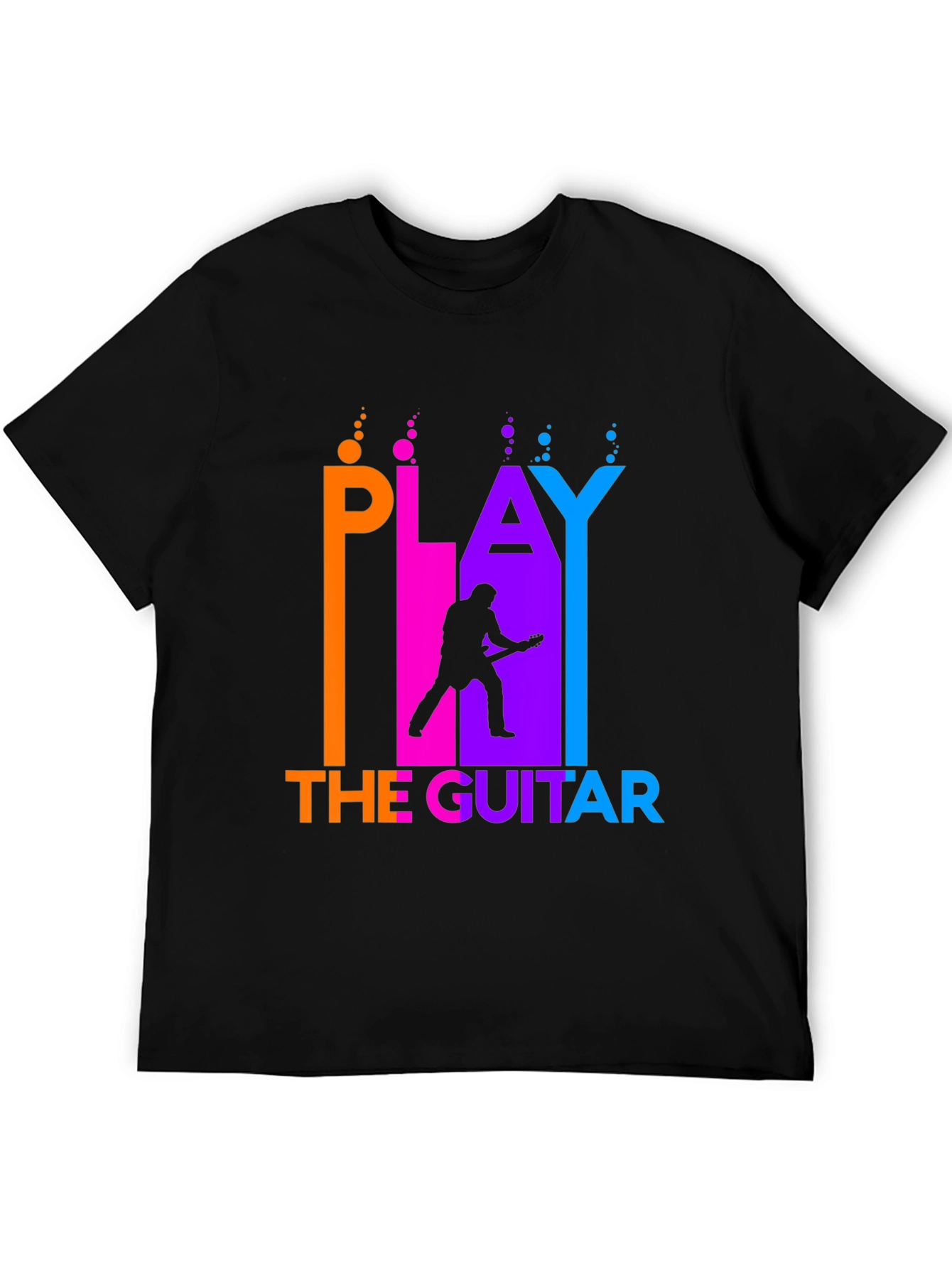 Play The Guitar Black Graphic Tee