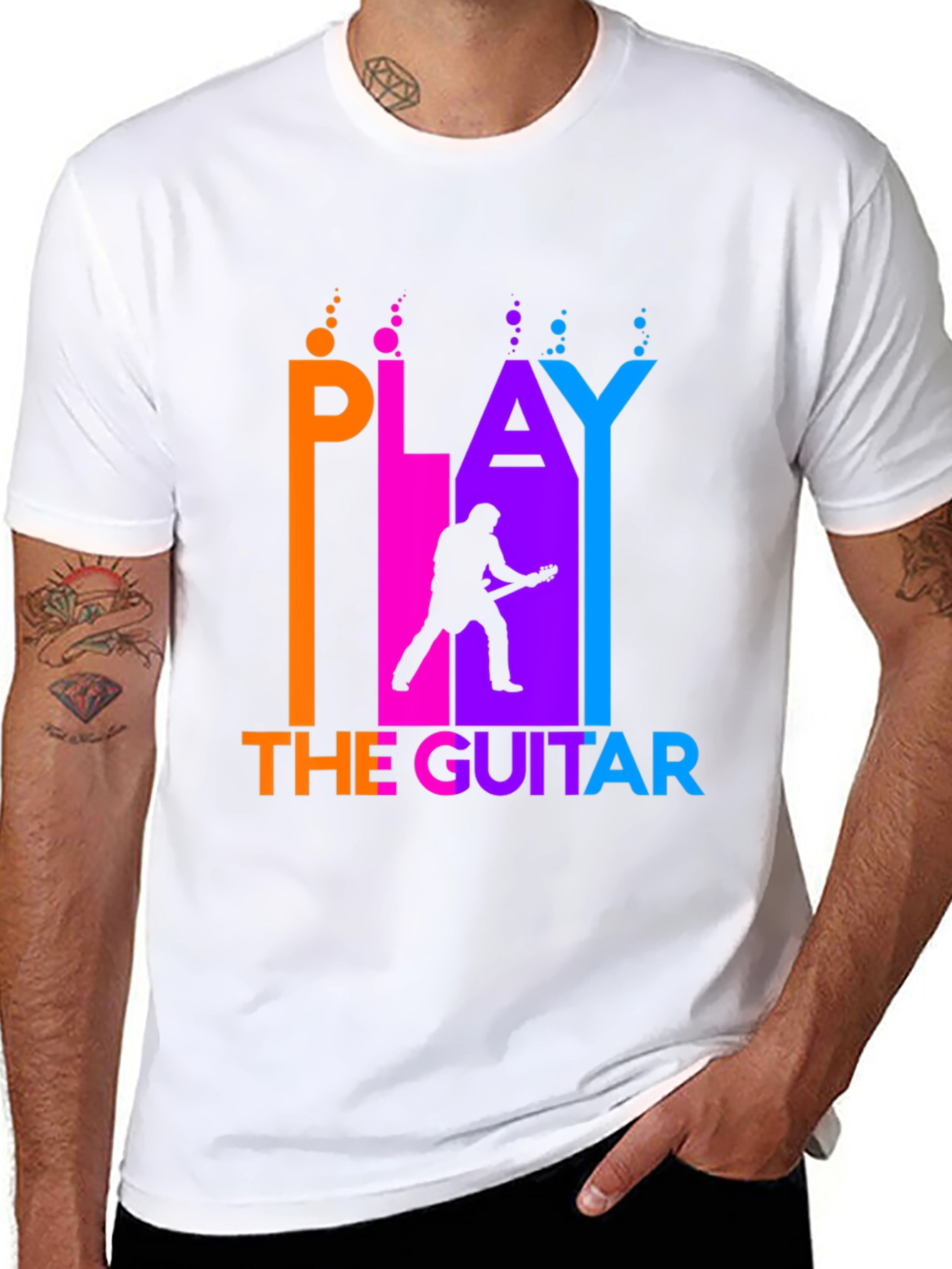 Play The Guitar Black Graphic Tee
