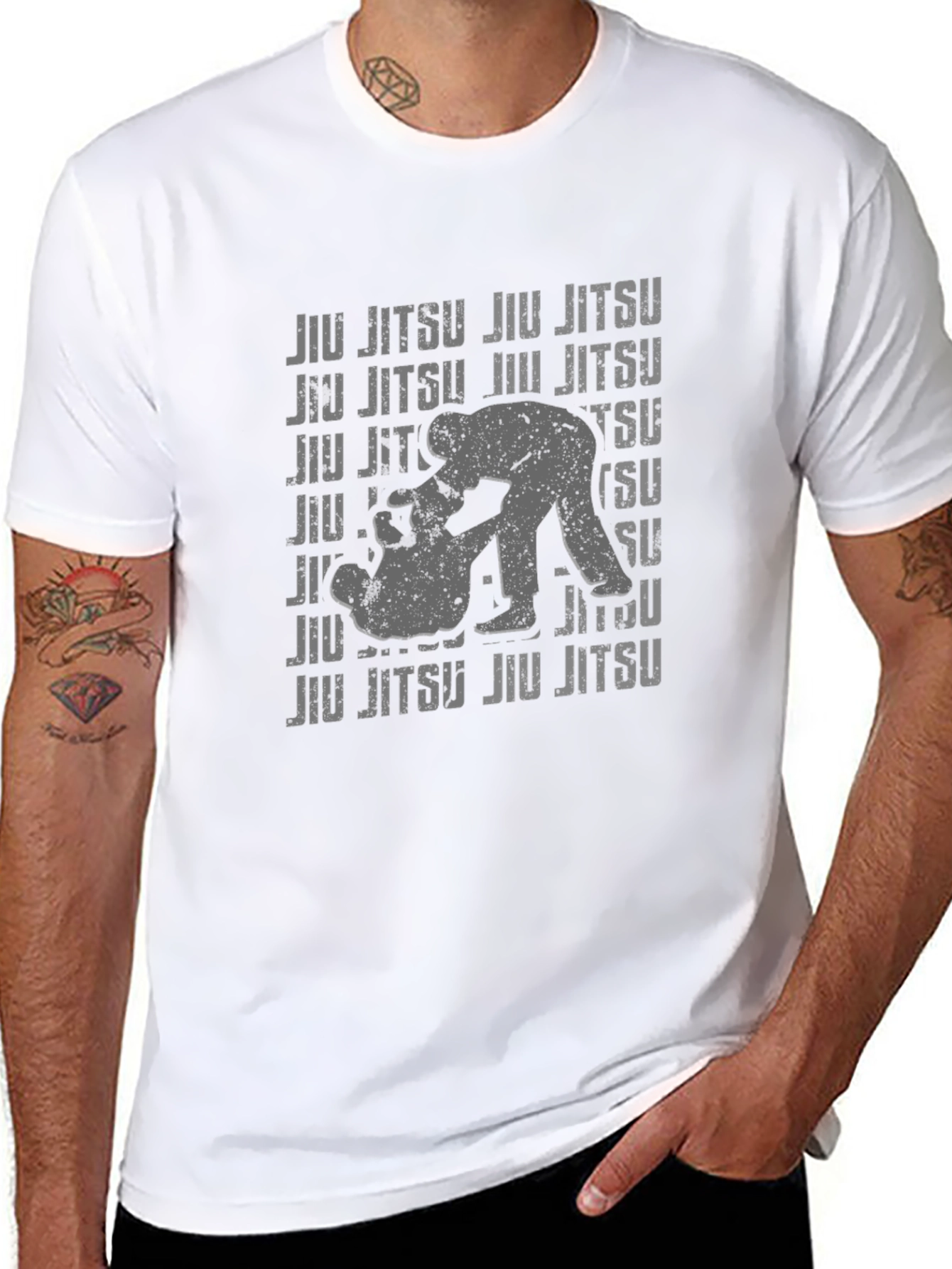 Jiu Jitsu Graphic Print Black T-Shirt