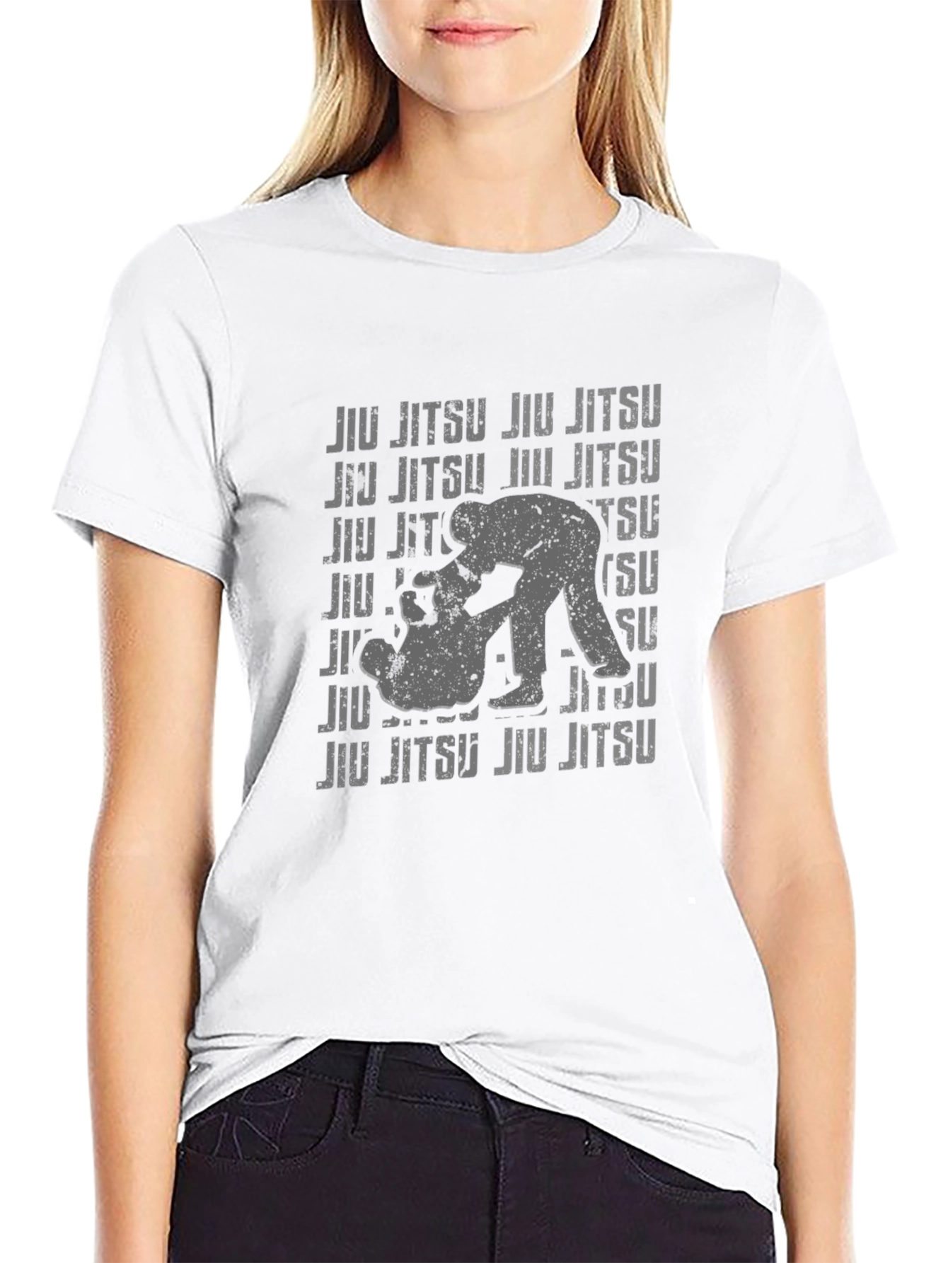 Jiu Jitsu Graphic Print Black T-Shirt