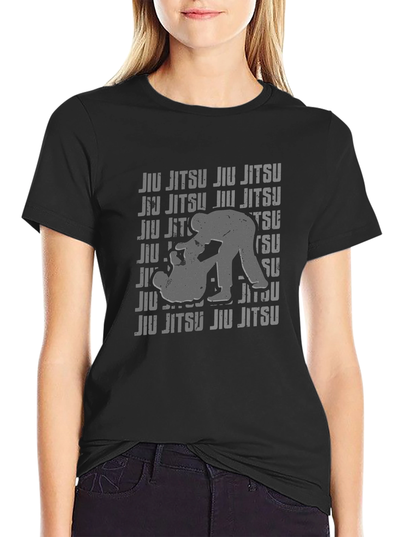Jiu Jitsu Graphic Print Black T-Shirt