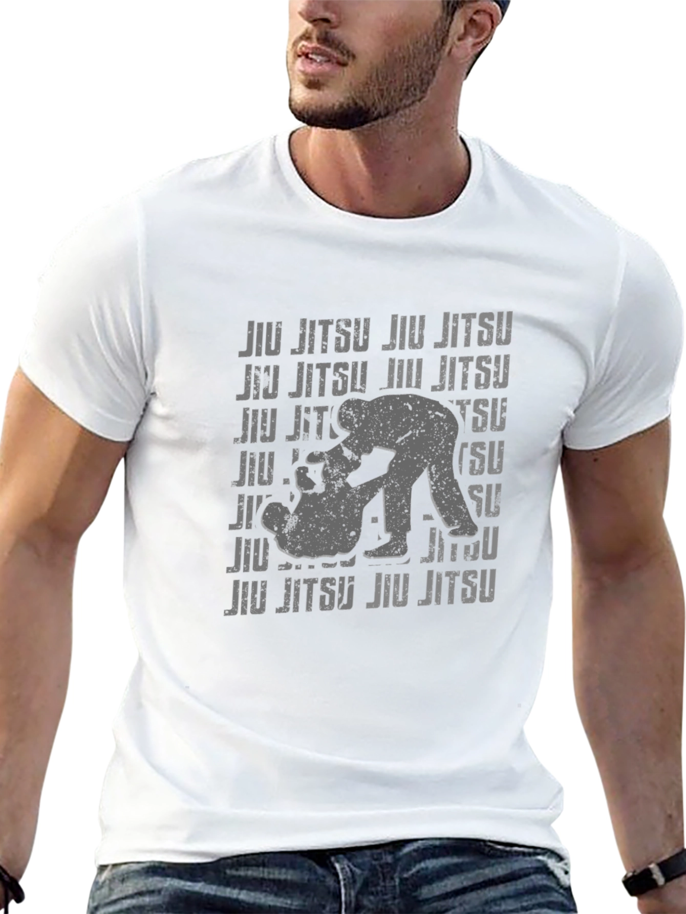 Jiu Jitsu Graphic Print Black T-Shirt