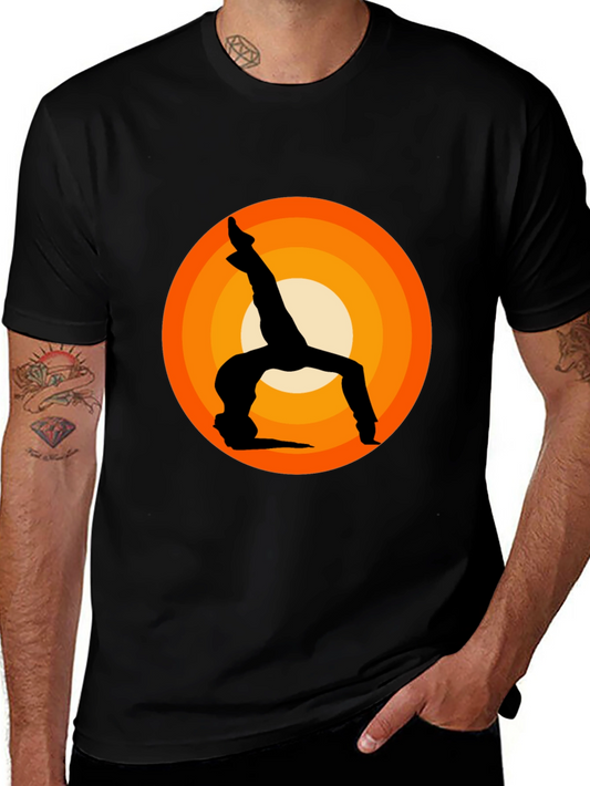 Yoga Silhouette Graphic Tee - Black Cotton Blend