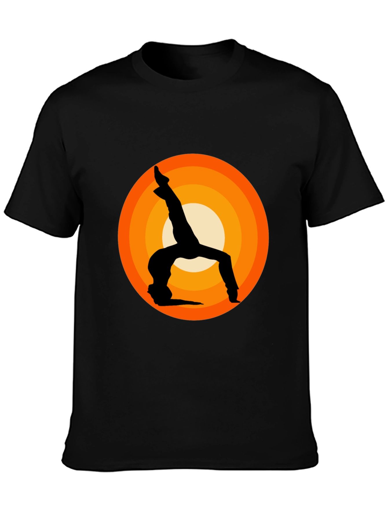 Yoga Silhouette Graphic Tee - Black Cotton Blend