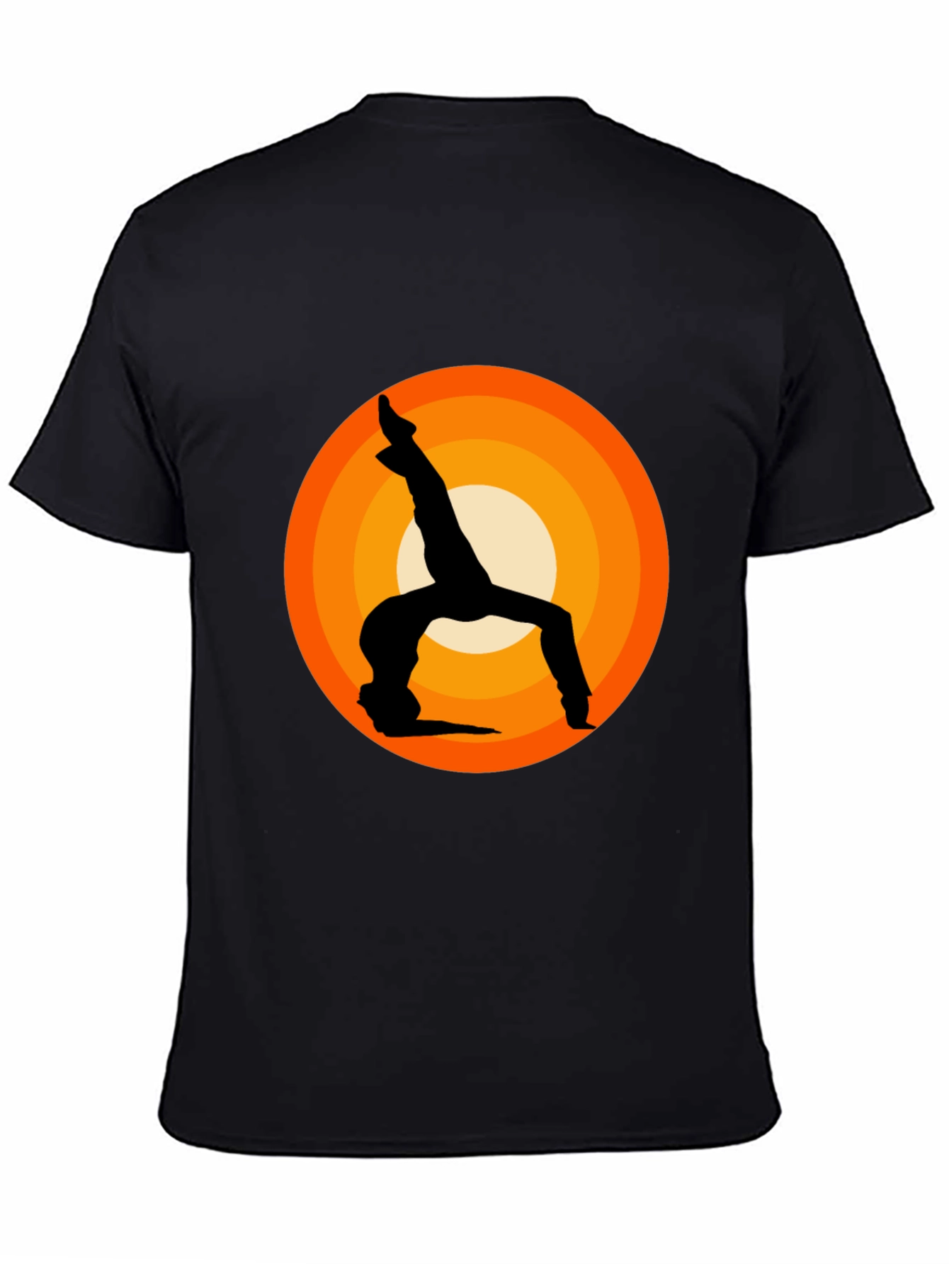 Yoga Silhouette Graphic Tee - Black Cotton Blend