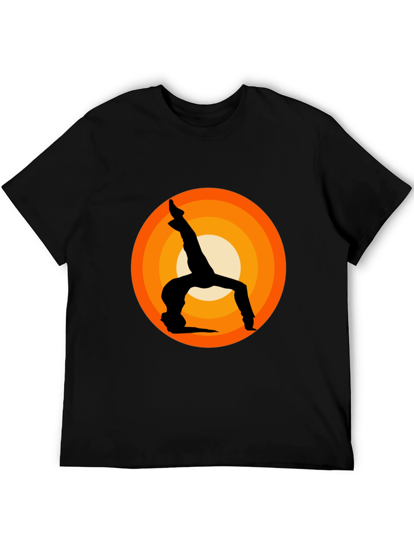 Yoga Silhouette Graphic Tee - Black Cotton Blend