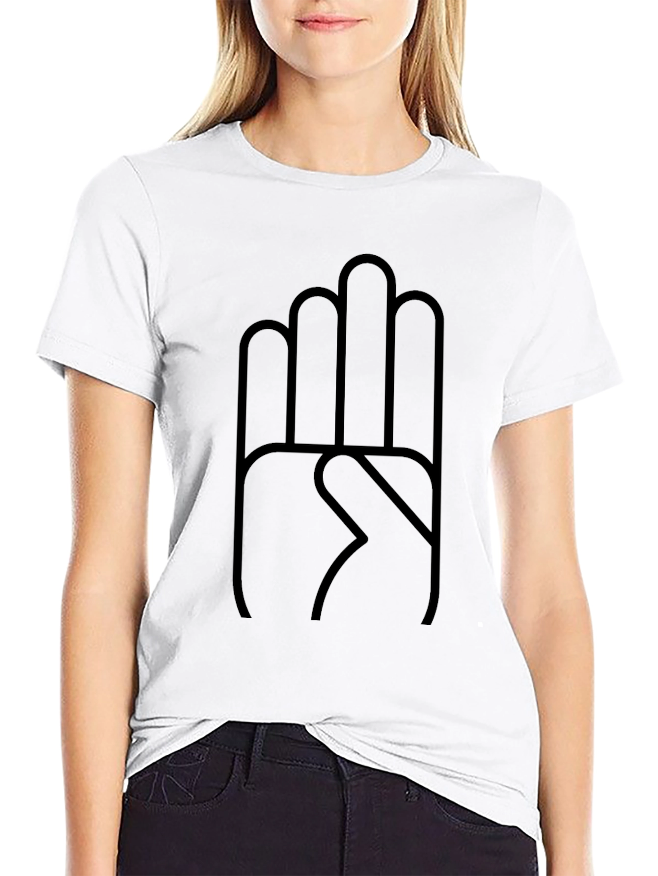 Graphic Hand Print Black T-Shirt