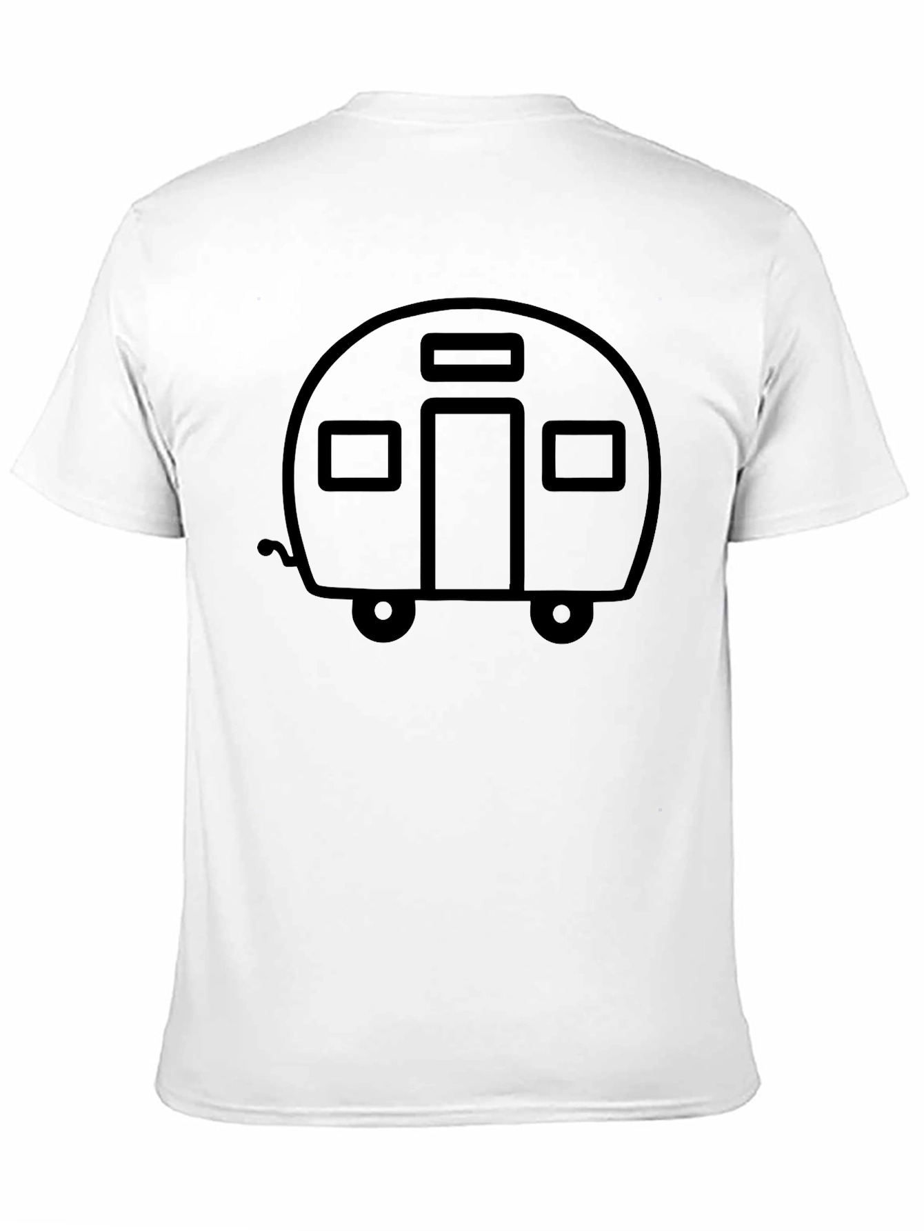 Retro Camper Graphic Tee - Black Cotton T-Shirt