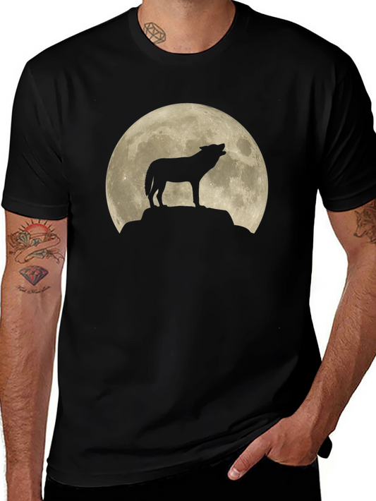 Wolf Moon Silhouette T-Shirt - Black