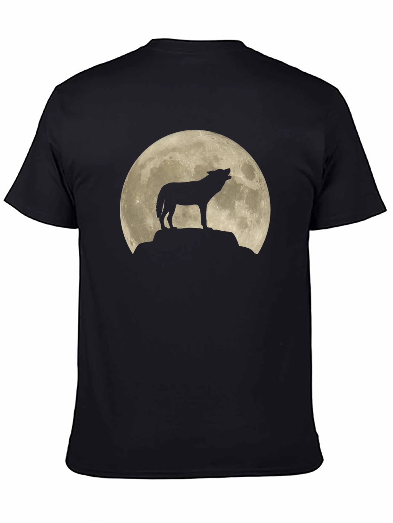 Wolf Moon Silhouette T-Shirt - Black