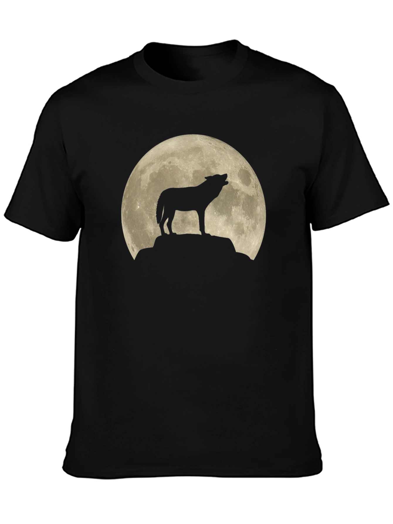 Wolf Moon Silhouette T-Shirt - Black