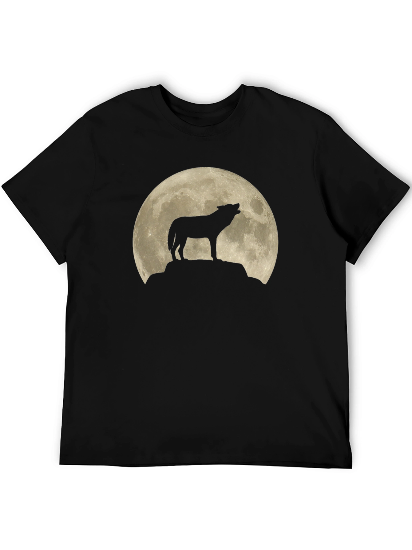 Wolf Moon Silhouette T-Shirt - Black