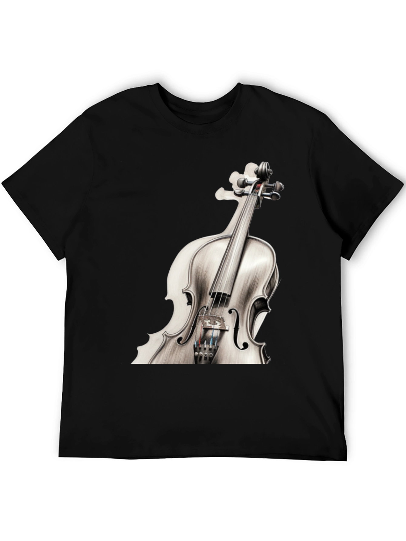 Violin Graphic Tee - Music Lovers Black T-Shirt