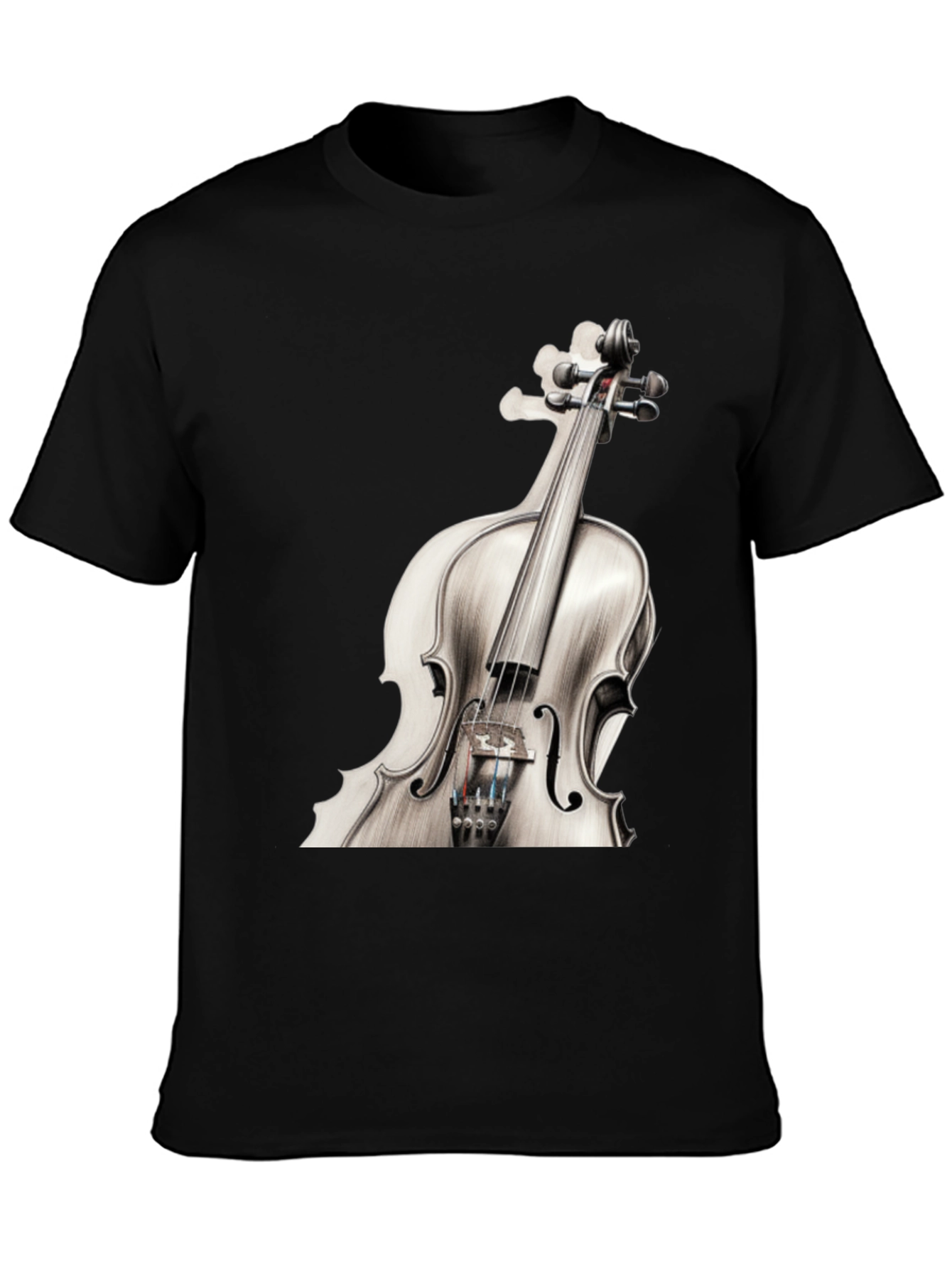 Violin Graphic Tee - Music Lovers Black T-Shirt