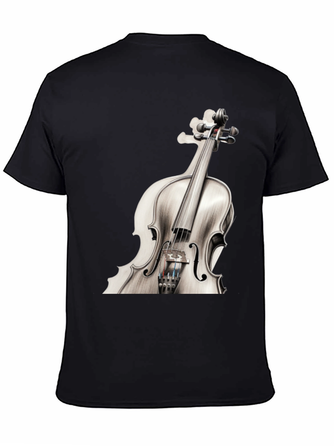 Violin Graphic Tee - Music Lovers Black T-Shirt