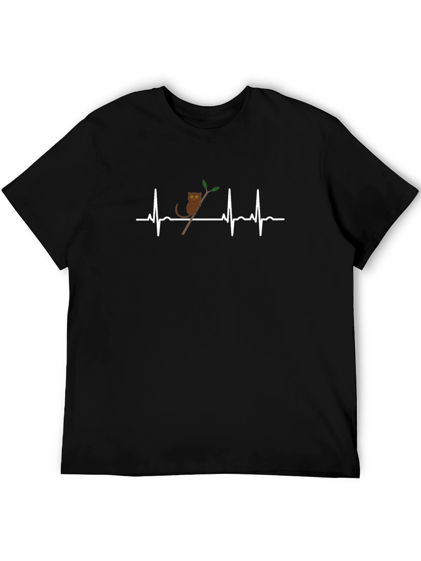Heartbeat Tarsier Graphic T-Shirt - Black