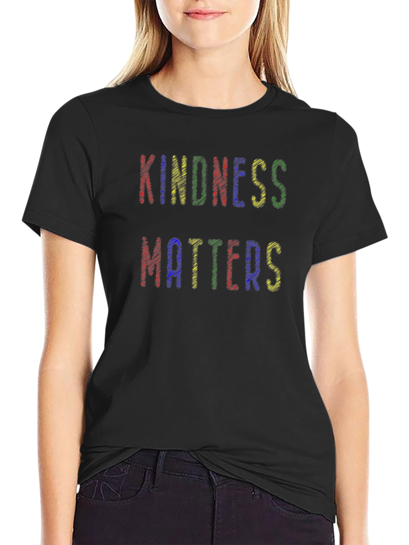 Kindness Matters Crew Neck Tee - Black