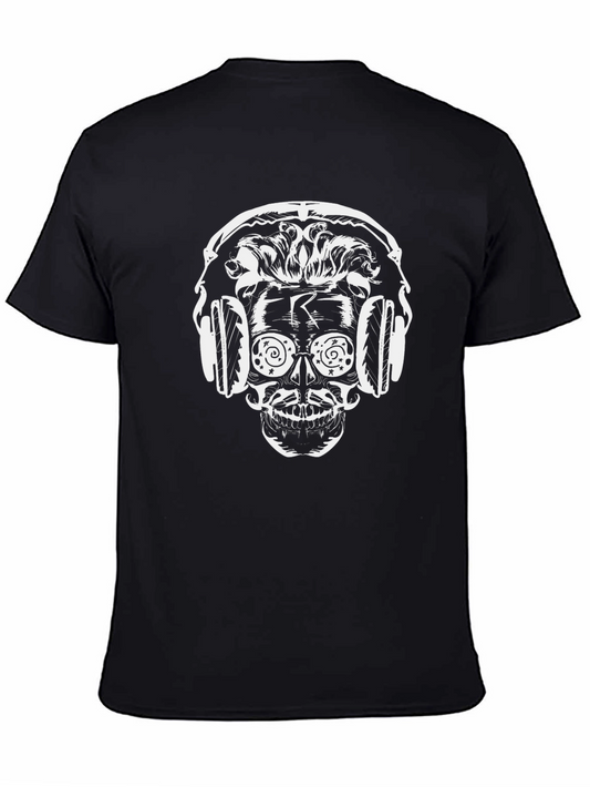 Skull with Headphones Graphic T-Shirt