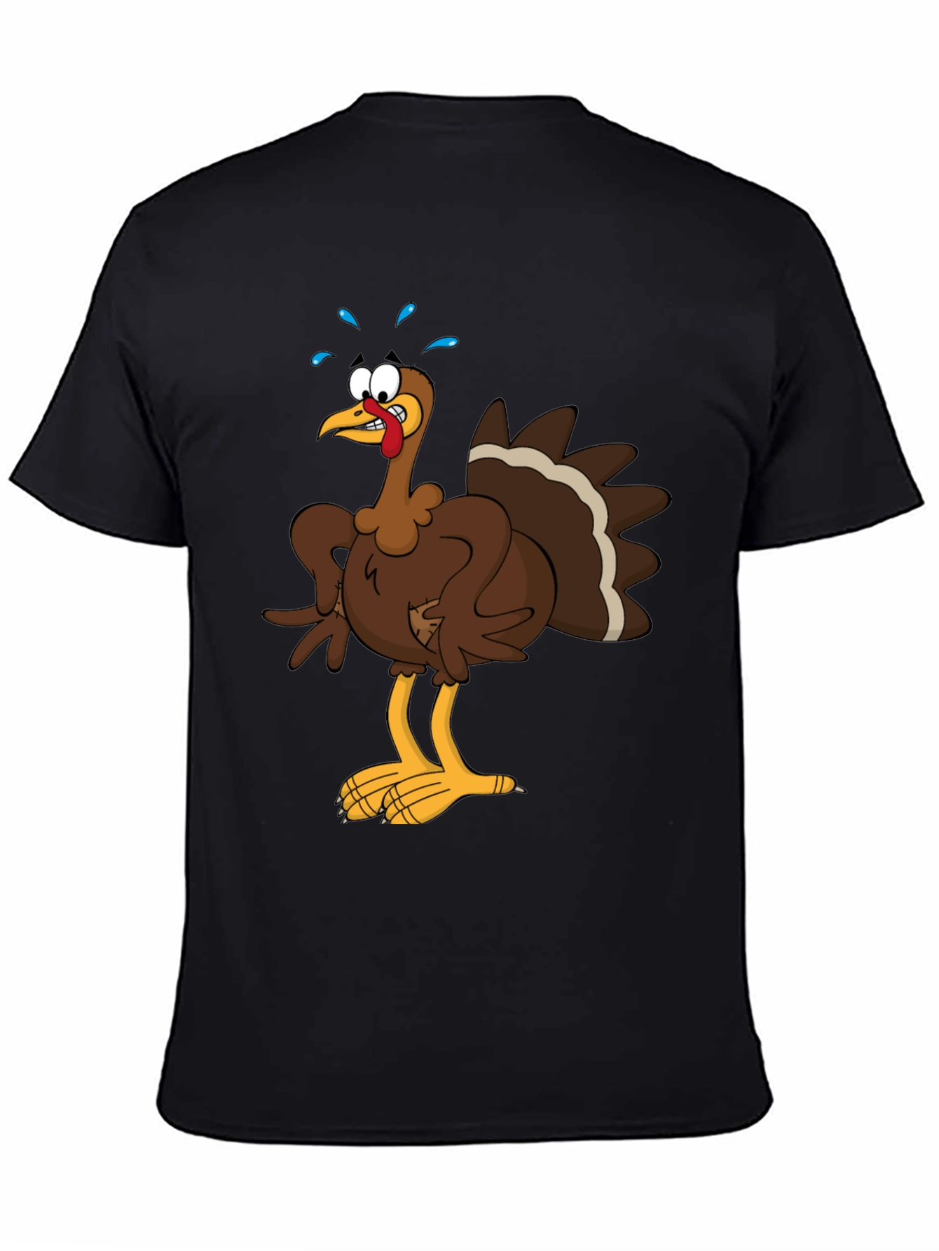 Turkey Cartoon Graphic Tee - Thanksgiving Apparel