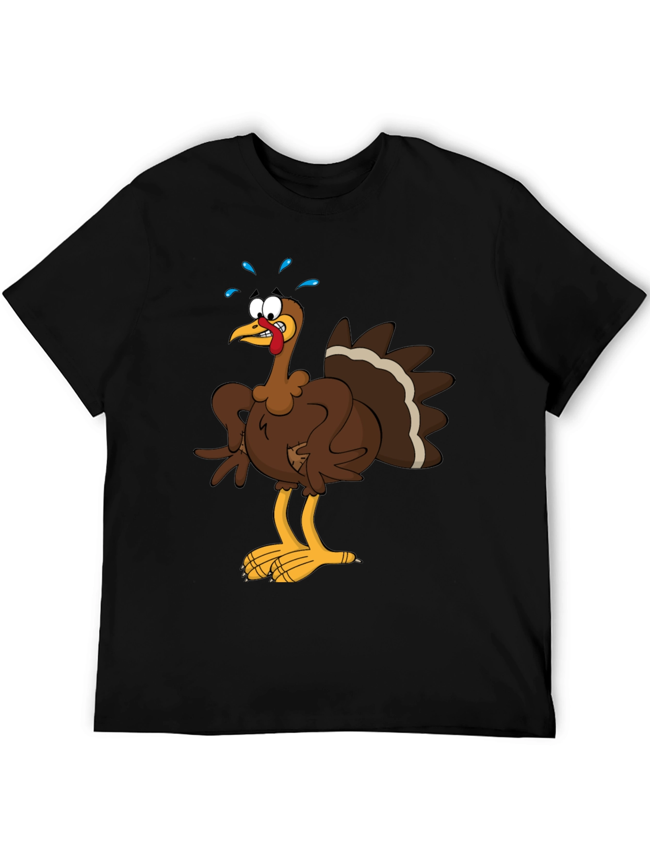 Turkey Cartoon Graphic Tee - Thanksgiving Apparel