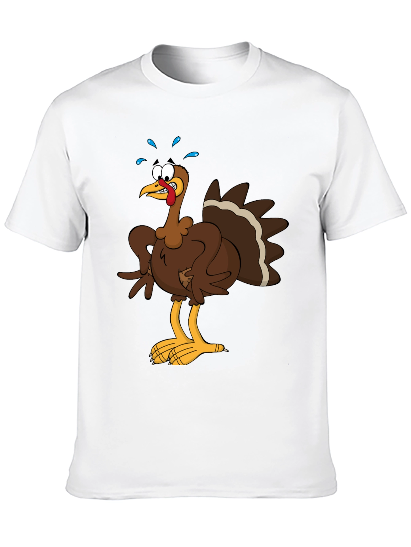 Turkey Cartoon Graphic Tee - Thanksgiving Apparel