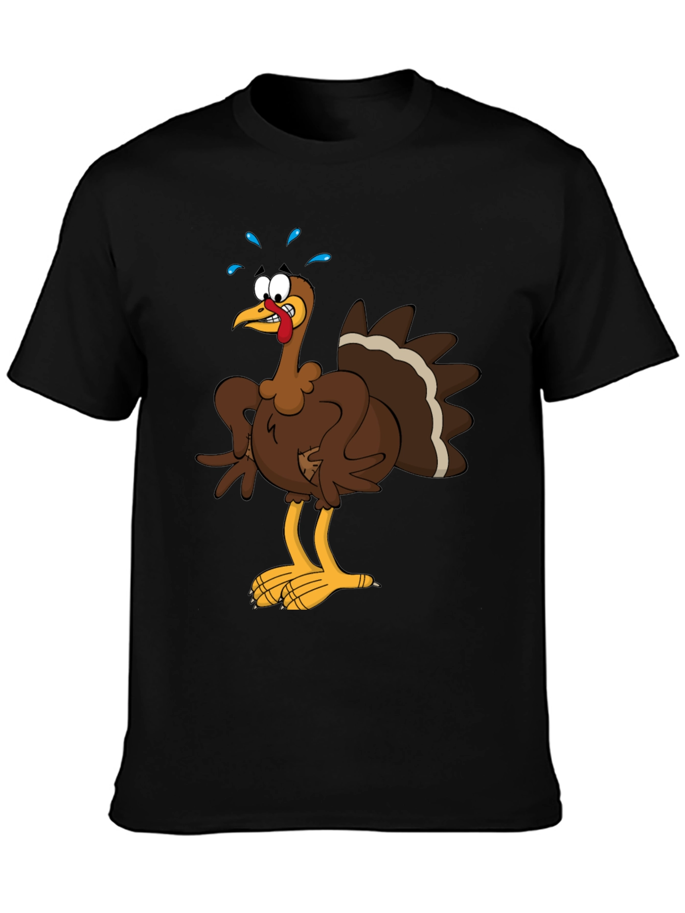 Turkey Cartoon Graphic Tee - Thanksgiving Apparel