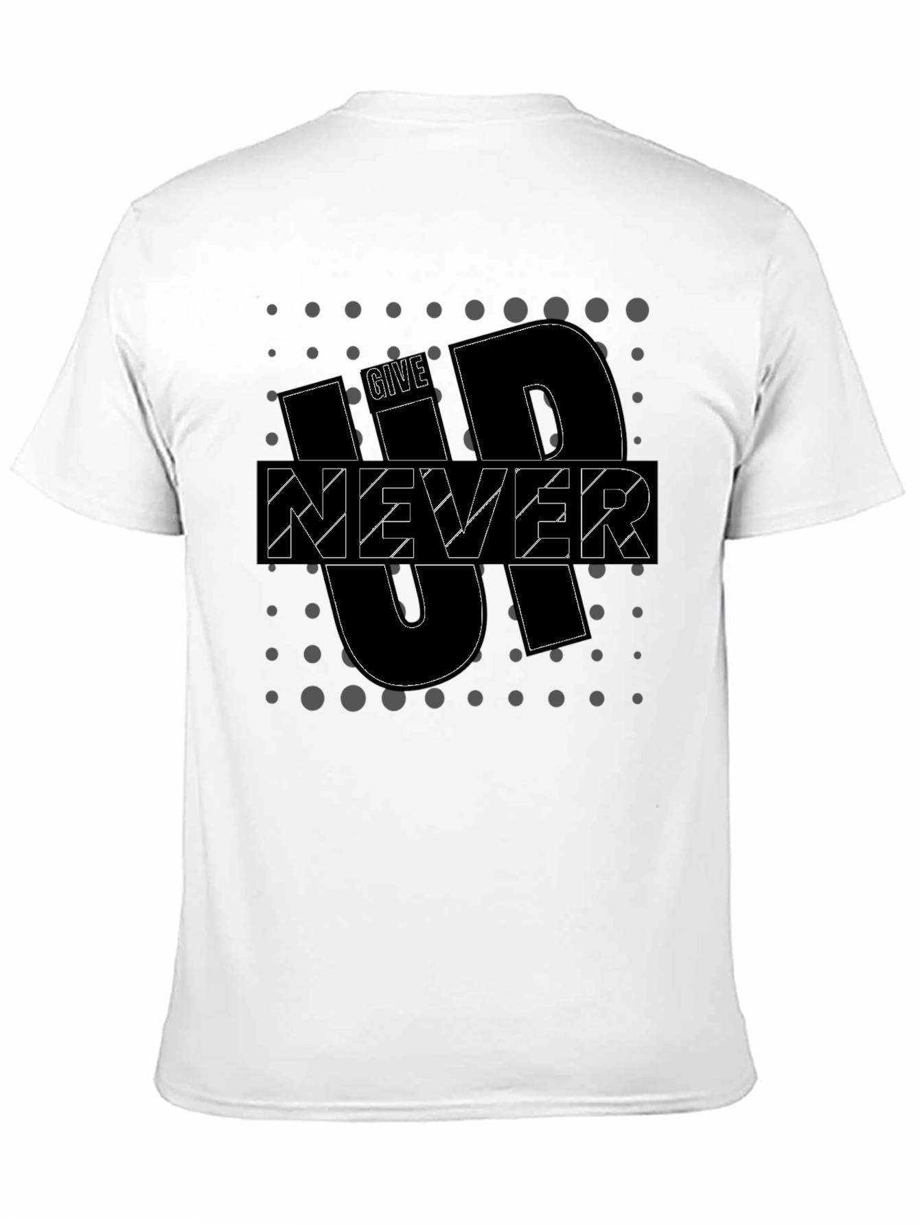 Motivational Black T-Shirt - Never Give Up