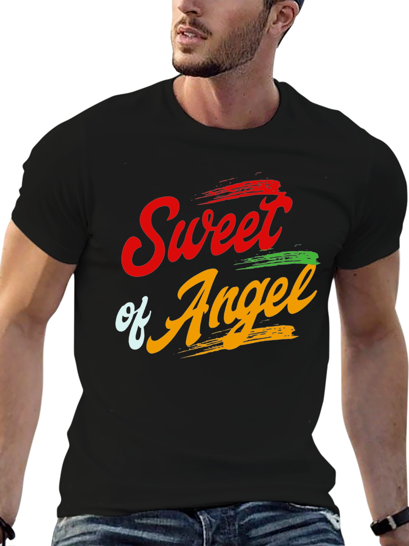 Sweet Angel Graphic T-Shirt - Stylish Mens Tee