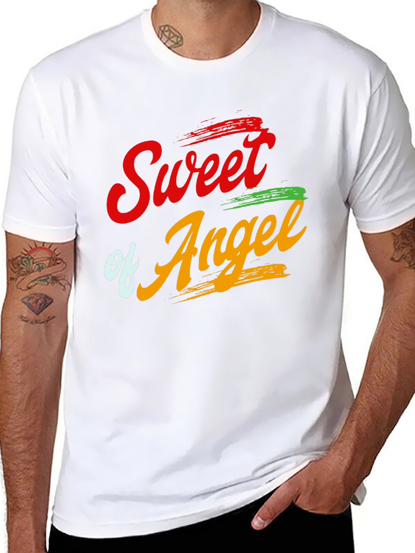 Sweet Angel Graphic T-Shirt - Stylish Mens Tee