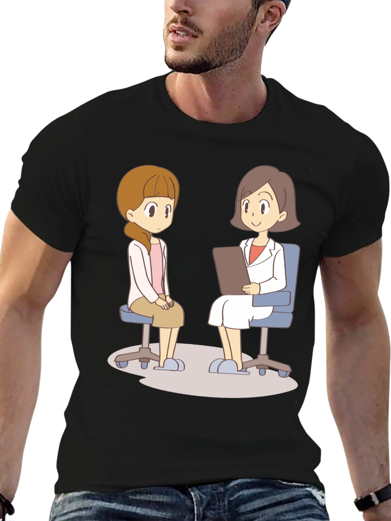 Cartoon Therapy T-Shirt - Mental Health Awareness