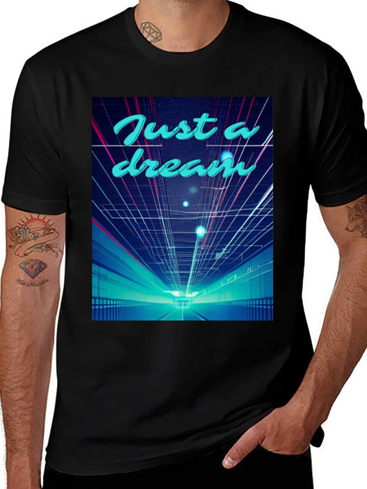 Just a Dream Graphic Tee - Retro Style Black T-Shirt
