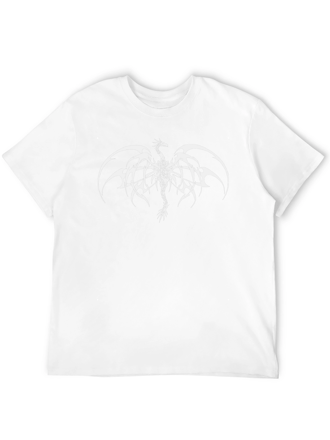 Dragon Print Graphic Tee - Black Casual Style