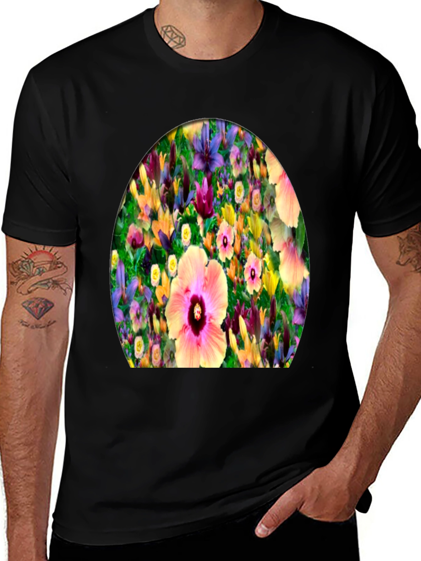 Floral Print Crew Neck T-Shirt