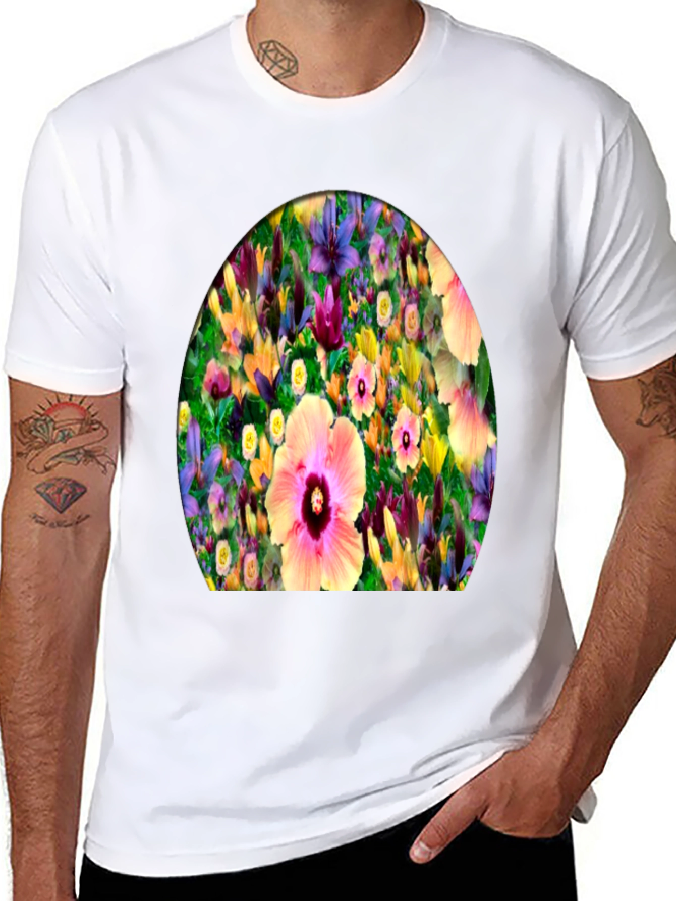 Floral Print Crew Neck T-Shirt
