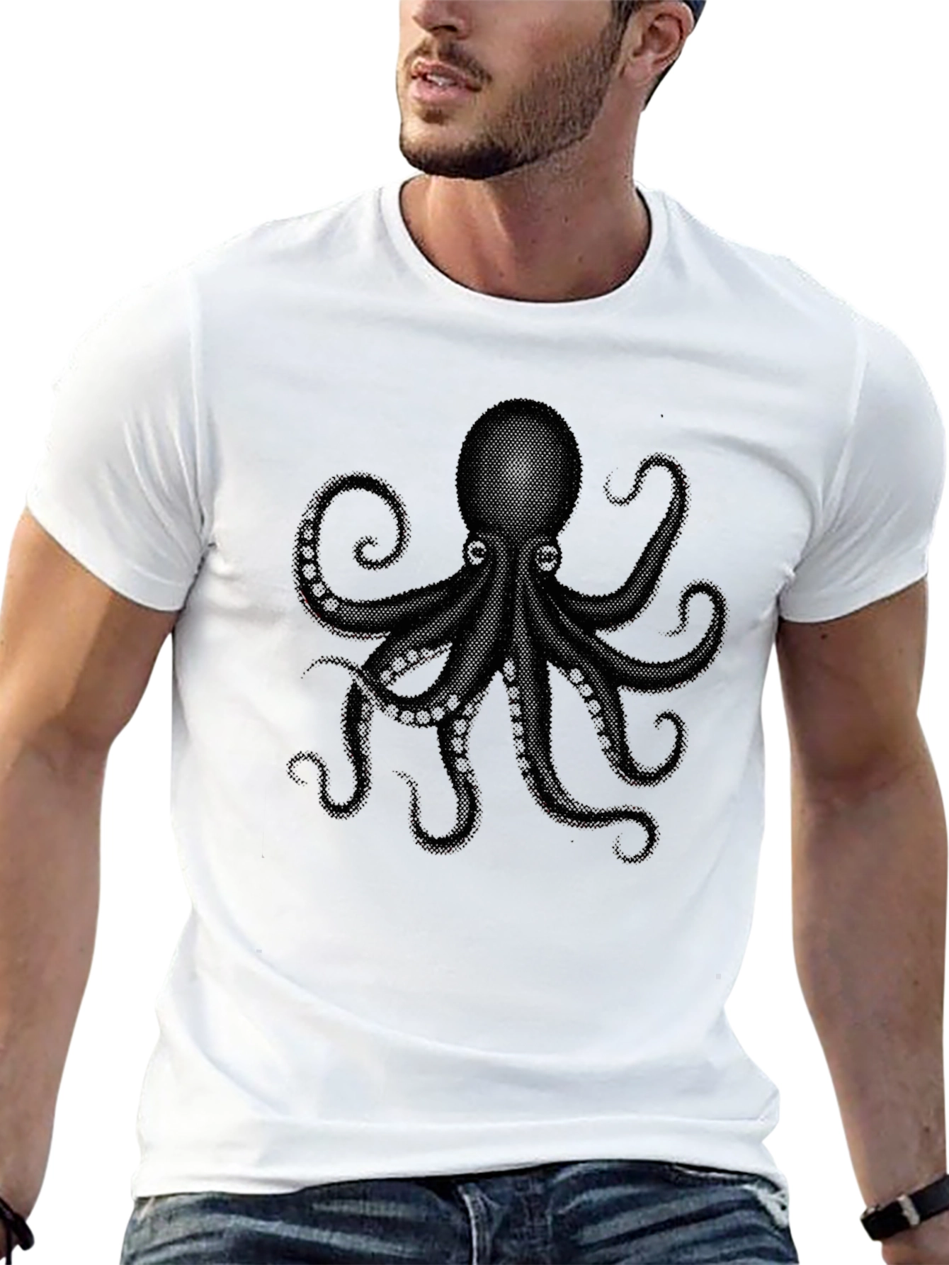 Octopus Graphic Black T-Shirt - Mens
