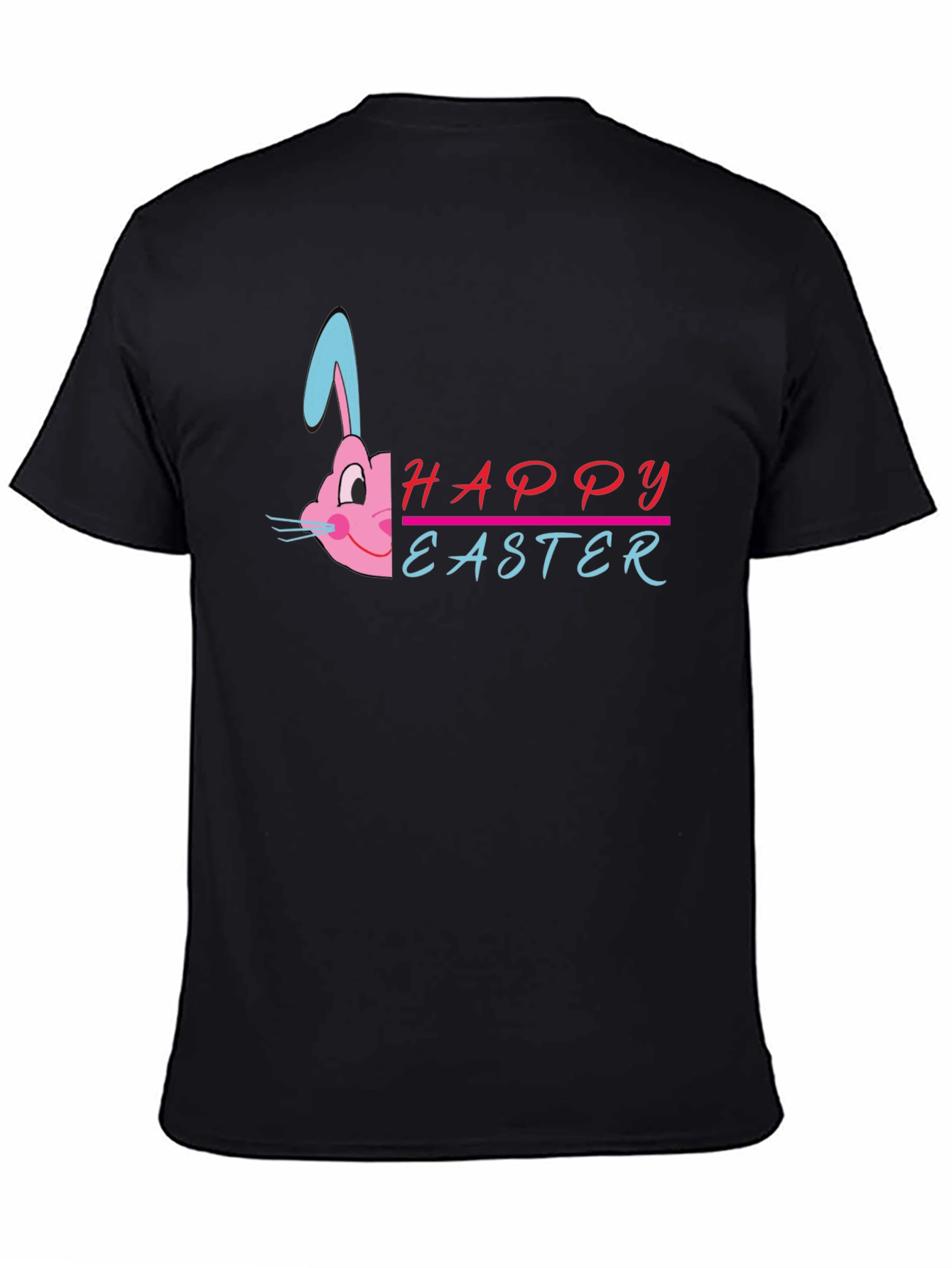 Happy Easter Bunny Graphic T-Shirt - Black