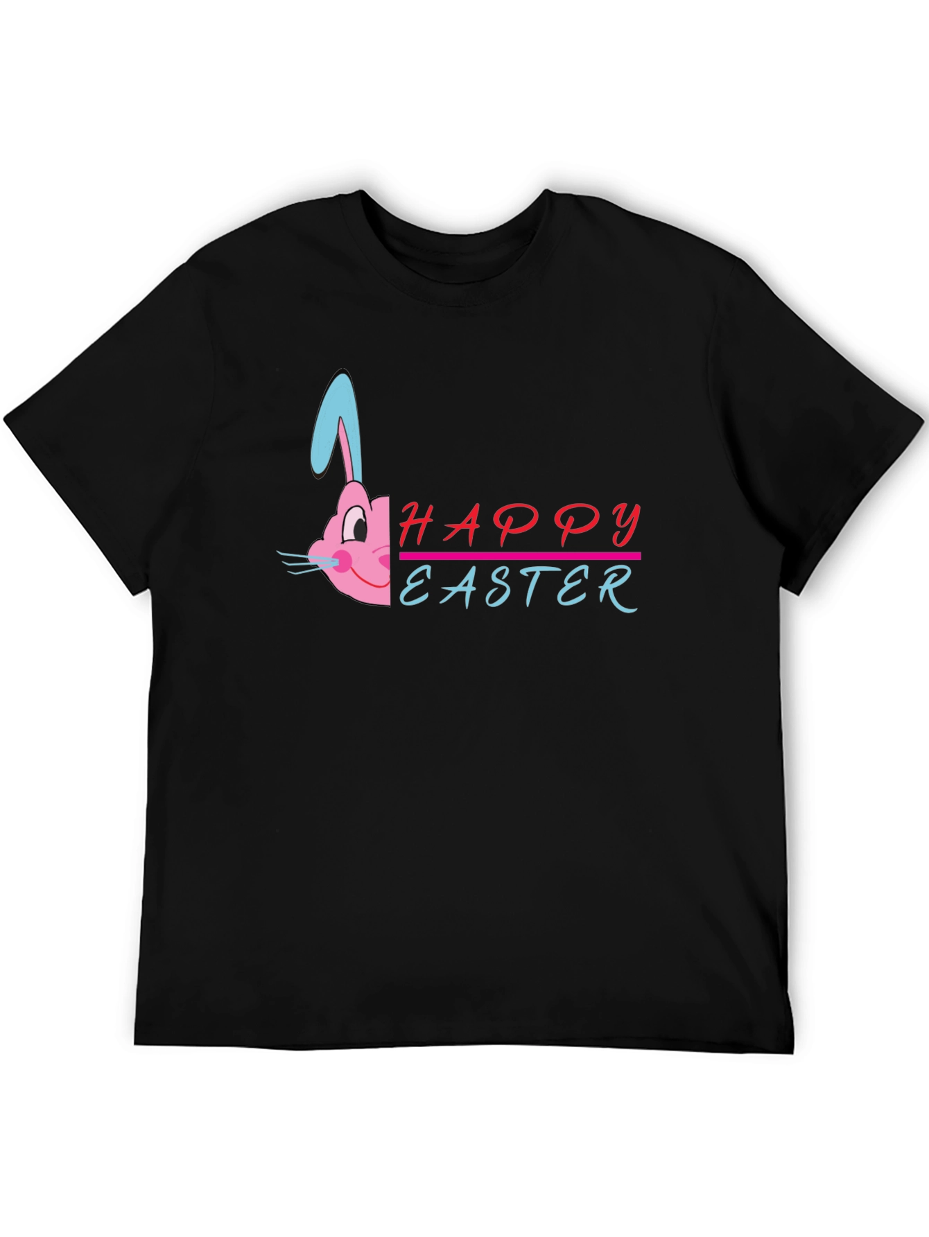 Happy Easter Bunny Graphic T-Shirt - Black