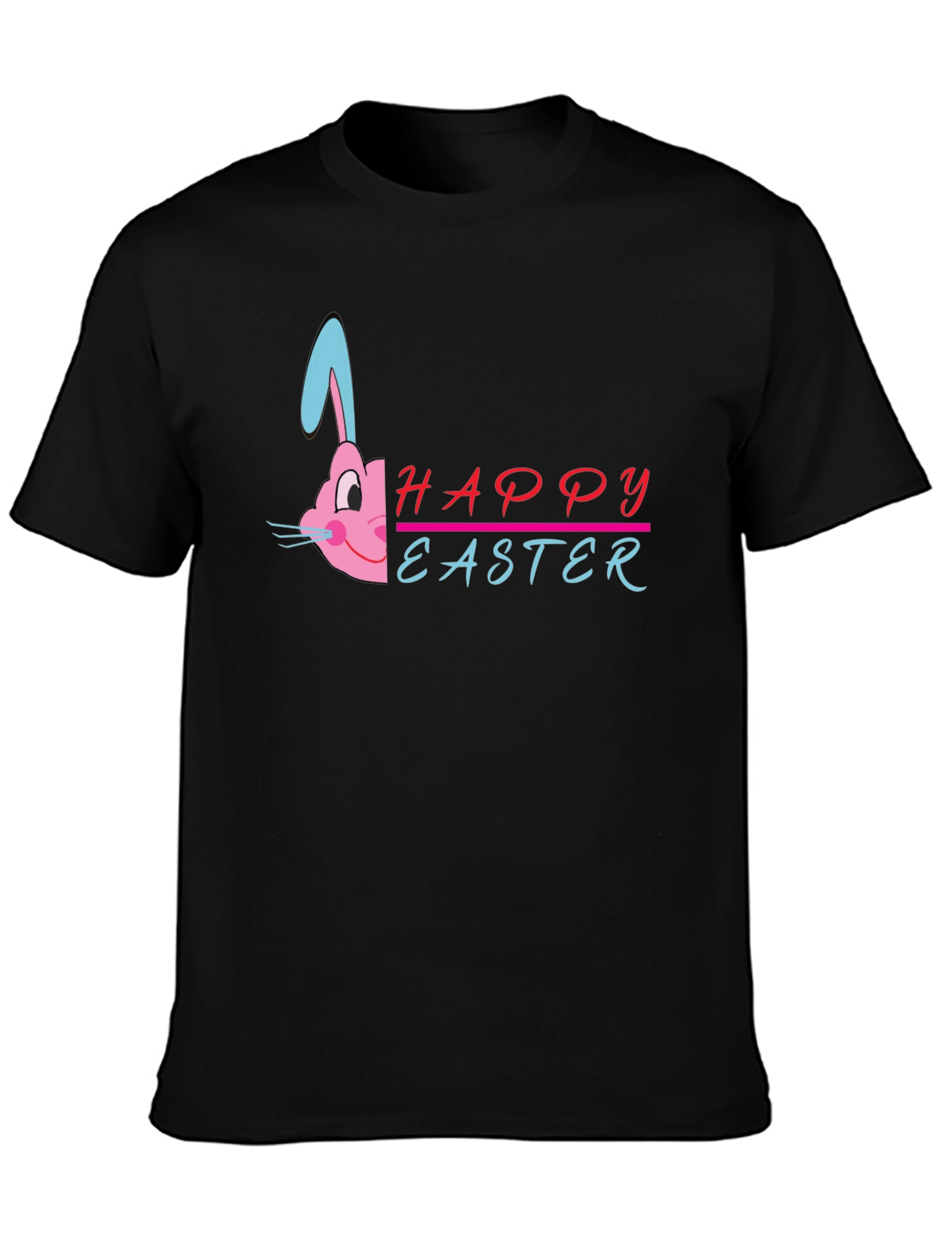 Happy Easter Bunny Graphic T-Shirt - Black