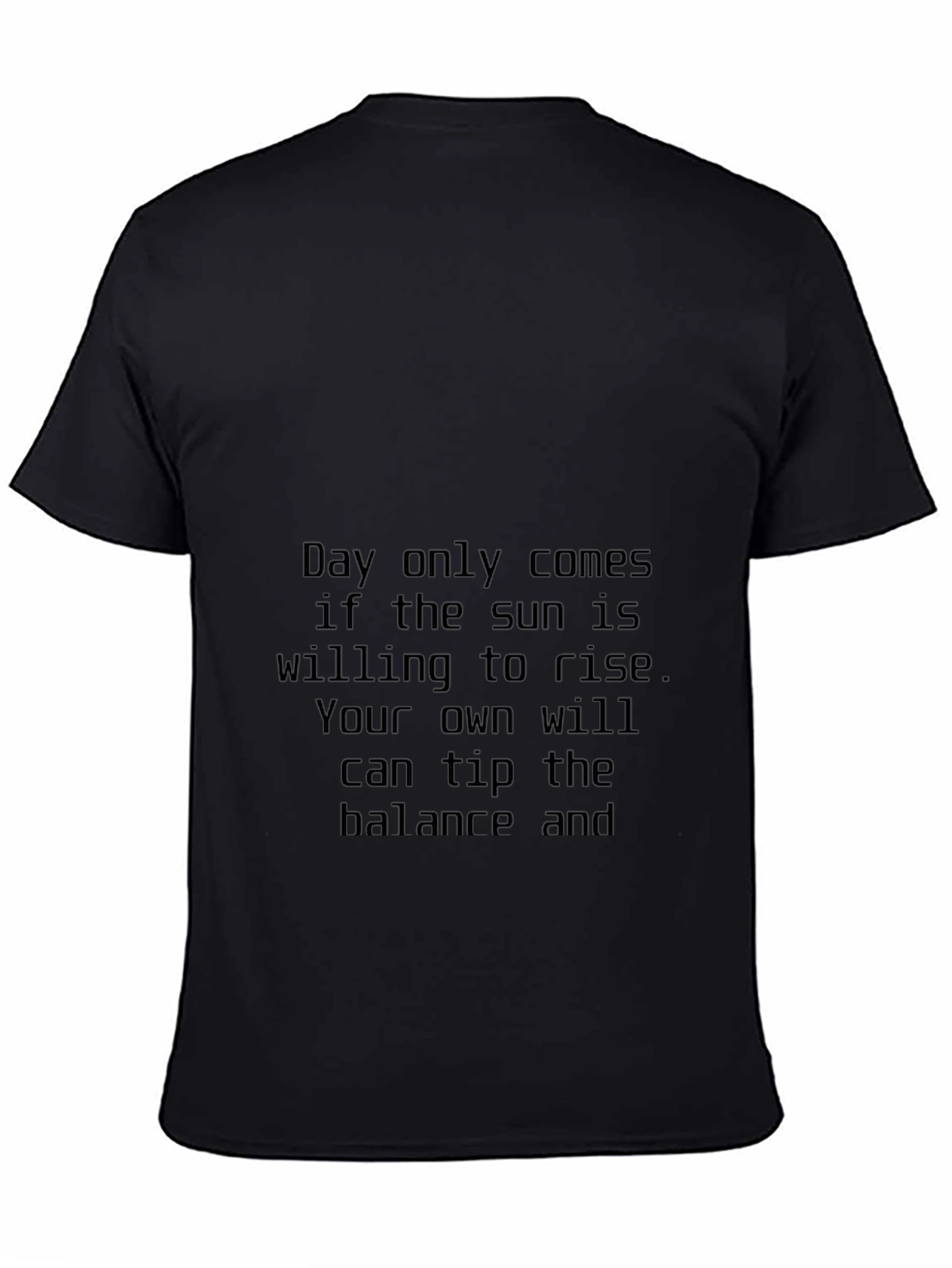 Motivational Black T-Shirt - Rise and Balance