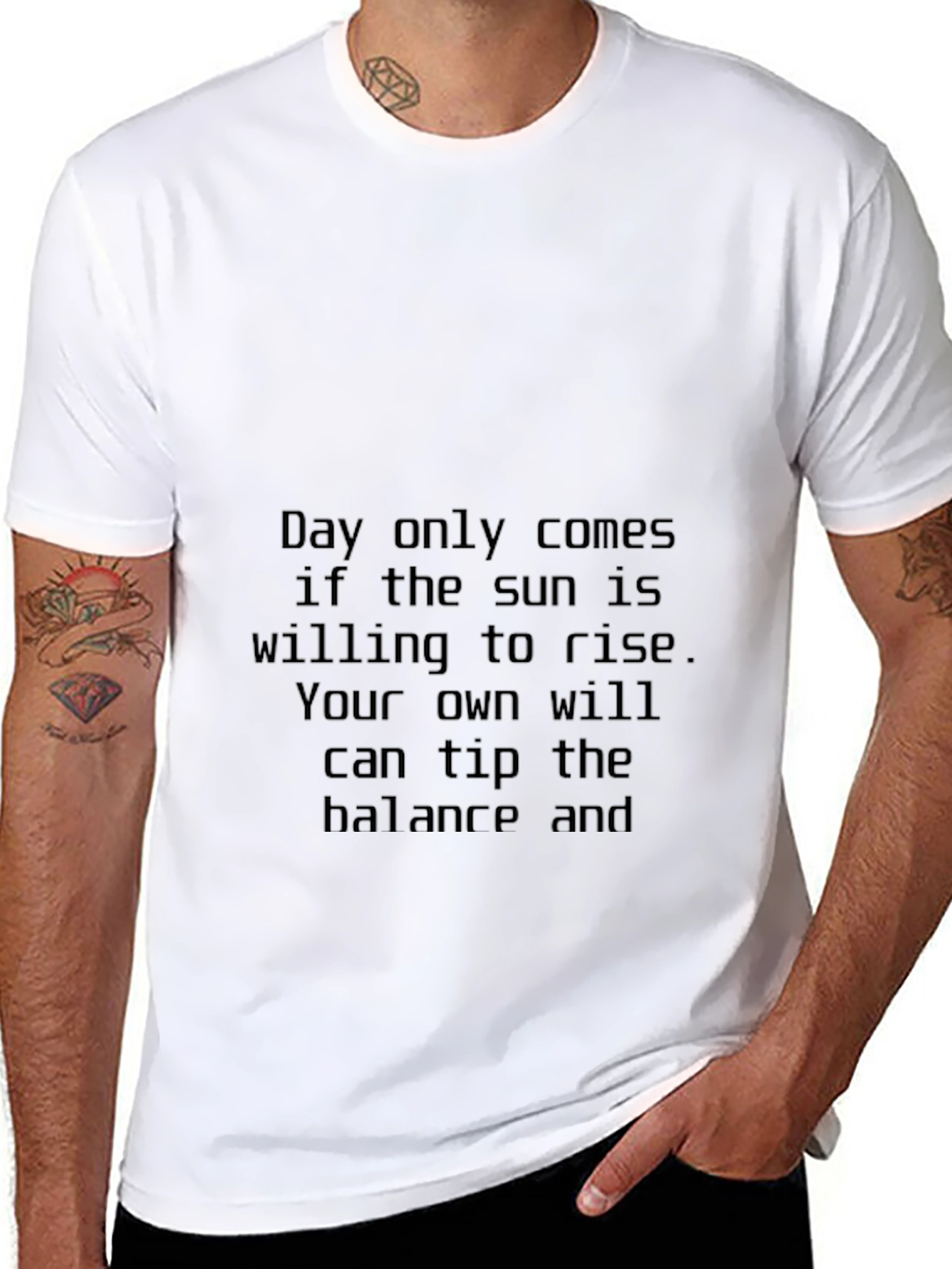Motivational Black T-Shirt - Rise and Balance