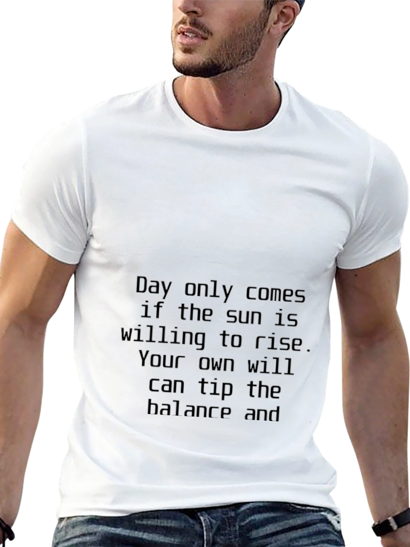 Motivational Black T-Shirt - Rise and Balance