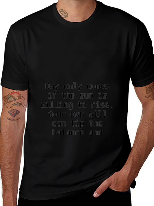 Motivational Black T-Shirt - Rise and Balance
